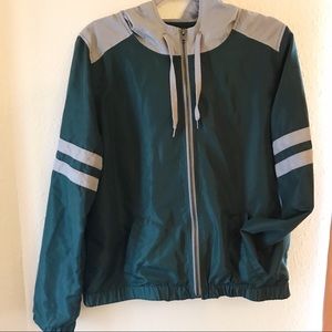 Dark Teal and Gray Windbreaker